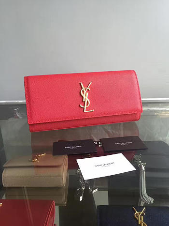 YSL Monogram Kate Clutch In Embossed Crocodile Shiny Leather 4960