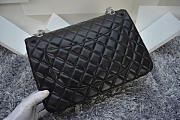 Chanel Lambskin Leather Flap Bag With Gold/Silver Silver Hardware Black 33cm - 6
