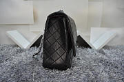 Chanel Lambskin Leather Flap Bag With Gold/Silver Silver Hardware Black 33cm - 4