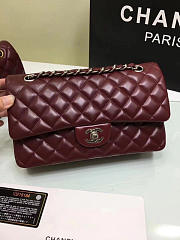 Chanel Lambskin Leather Flap Bag Gold/Silver Wine 25cm - 4