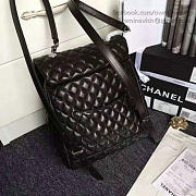 Chanel Quilted Lambskin Large Backpack Black Silver Hardware  - 6