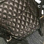 Chanel Quilted Lambskin Large Backpack Black Silver Hardware  - 5