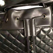 Chanel Quilted Lambskin Large Backpack Black Silver Hardware  - 4