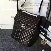 Chanel Quilted Lambskin Large Backpack Black Silver Hardware  - 2