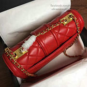 Chanel Quilted Lambskin Gold-Tone Metal Flap Bag Red A91365 VS02169 - 2