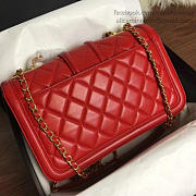 Chanel Quilted Lambskin Gold-Tone Metal Flap Bag Red A91365 VS02169 - 3