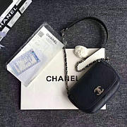 Chanel Grained Calfskin Caviar Stitched Shoulder Bag Blue A92949 VS09430 - 2