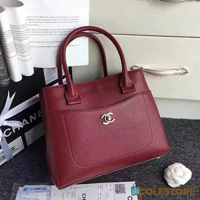 Chanel Calfskin Large Shopping Bag Burgundy A69929 VS00151 - 1