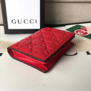 Gucci Signature Wallet In Red 11x2.5x8.5 cm  - 3