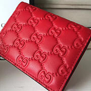 Gucci Signature Wallet In Red 11x2.5x8.5 cm  - 4
