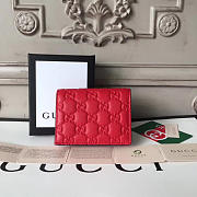 Gucci Signature Wallet In Red 11x2.5x8.5 cm  - 6