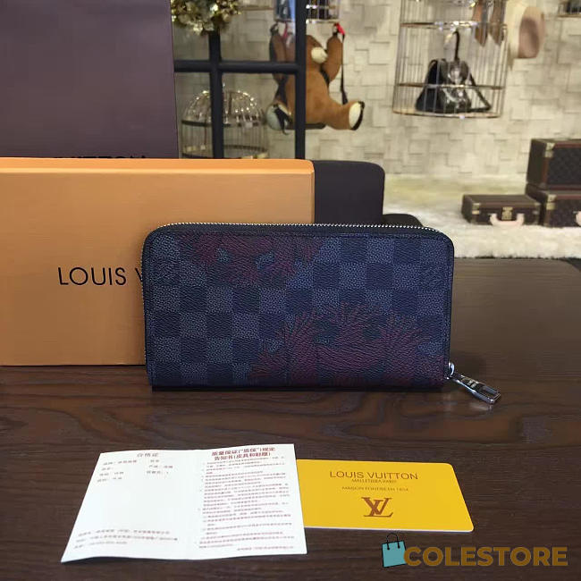 Louis Vuitton Zippy Wallet Blue 3163 - 1