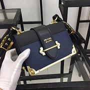 Prada Cahier Leather Shoulder Bag 1BD045 In Blue - 4