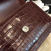 YSL Sunset Chain Wallet In Crocodile Embossed Shiny Leather 4841 - 4