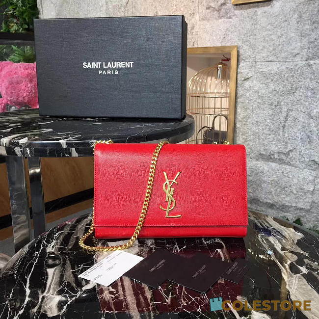 YSL Monogram Kate Grain De Poudre Embossed Leather 4953 - 1