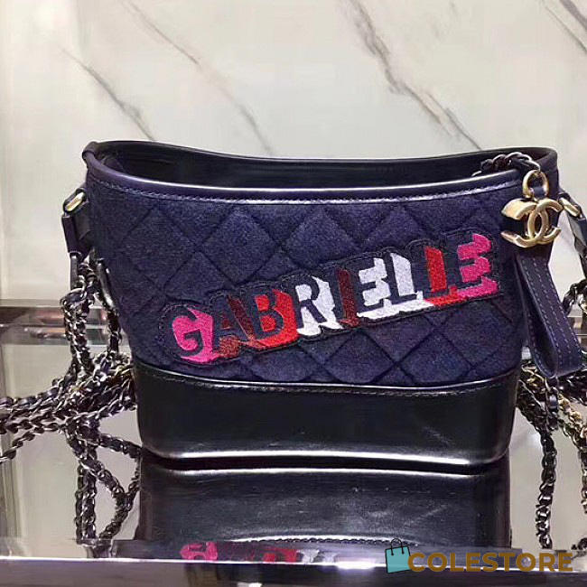 Chanel's Gabrielle Small Hobo Bag Navy Blue & Black A91810 VS02713 - 1