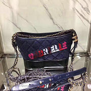 Chanel's Gabrielle Small Hobo Bag Navy Blue & Black A91810 VS02713 - 2