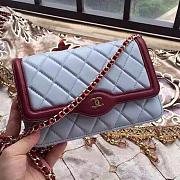 Chanel Lambskin Mini Chain Wallet Blue A81024 VS 00744 - 1