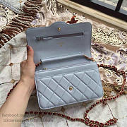 Chanel Lambskin Mini Chain Wallet Blue A81024 VS 00744 - 6