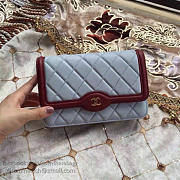 Chanel Lambskin Mini Chain Wallet Blue A81024 VS 00744 - 2