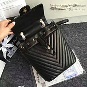 Chanel Chevron Lambskin Backpack Black Gold Hardware 170302 VS01805 - 5