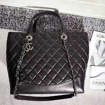 Chanel Caviar Quilted Lambskin Shopping Tote Bag Black A260301 VS02839