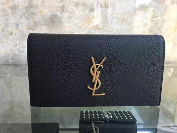 YSL Monogram Kate Clutch Grain De Poudre Embossed Leather 4936