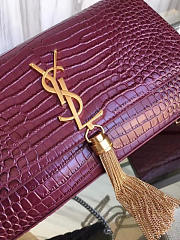 YSL Monogram Kate Gold Tassel In Embossed Crocodile Shiny Leather 5042 - 5