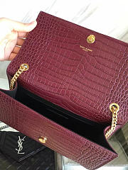 YSL Monogram Kate Gold Tassel In Embossed Crocodile Shiny Leather 5042 - 3