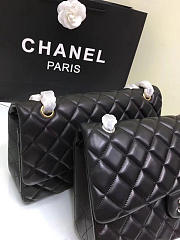 Chanel Lambskin Leather Flap Bag With Gold Hardware Black 30cm - 5