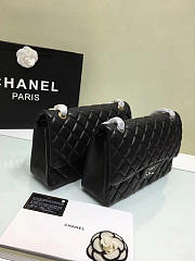 Chanel Lambskin Leather Flap Bag With Gold Hardware Black 30cm - 6