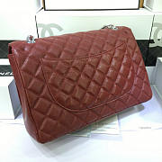 Chanel Caviar Leather Flap Bag Gold/Silver Maroon Red 33cm - 6