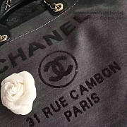 Chanel Canvas And Sequins Shopping Bag Black A66941 VS08548 - 6