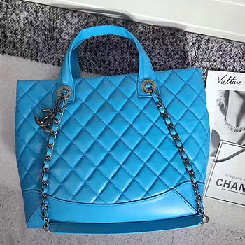 Chanel Caviar Quilted Lambskin Shopping Tote Bag Blue A260301 VS08291