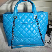 Chanel Caviar Quilted Lambskin Shopping Tote Bag Blue A260301 VS08291 - 6