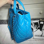 Chanel Caviar Quilted Lambskin Shopping Tote Bag Blue A260301 VS08291 - 5