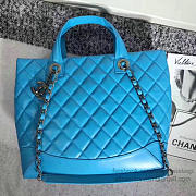 Chanel Caviar Quilted Lambskin Shopping Tote Bag Blue A260301 VS08291 - 4