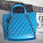 Chanel Caviar Quilted Lambskin Shopping Tote Bag Blue A260301 VS08291 - 2
