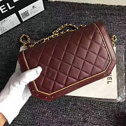 Chanel Lambskin And Calfskin Flap Bag Burgundy A91836 VS07985 - 2
