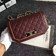 Chanel Lambskin And Calfskin Flap Bag Burgundy A91836 VS07985 - 3