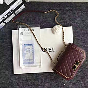 Chanel Lambskin And Calfskin Flap Bag Burgundy A91836 VS07985 - 6