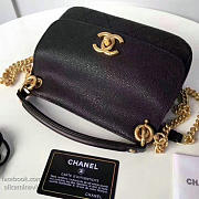 Chanel Grained Calfskin Flap Bag With Mini Top Handle Flap Bag Black a93756 VS09826 - 2