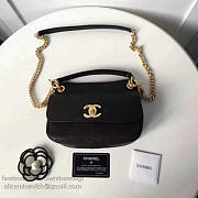 Chanel Grained Calfskin Flap Bag With Mini Top Handle Flap Bag Black a93756 VS09826 - 4