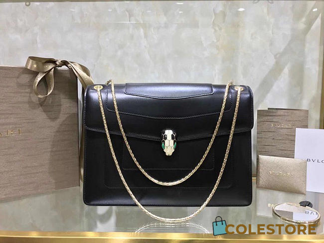 Bvlgari Serpenti Forever Calf Leather Flap Cover Shoulder Bag 35106 - 1