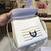 CohotBag delvaux mm brillant satchel crocodile embossed  leather white 1465 - 5