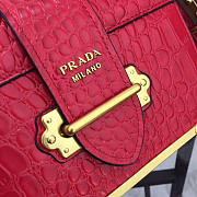 Prada Red Crocodile And Leather Cahier Shoulder Bag 1BA045 - 6