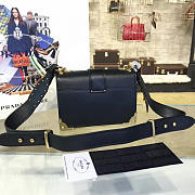 Prada Cahier Leather Shoulder Bag In Black 4270 - 4
