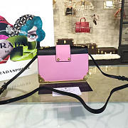 Prada Cahier Leather Shoulder Bag Meteor In Pink 4276 - 4