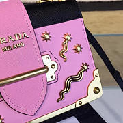 Prada Cahier Leather Shoulder Bag Meteor In Pink 4276 - 5