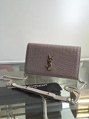 YSL Monogram Kate In Shiny Crocodile-Embossed Leather 5036 - 4